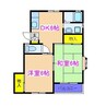 第二ローズA棟 2DKの間取り