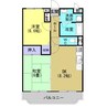グランディール有村 2DKの間取り