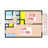 サンガーデンれいめいA棟 1LDKの間取り