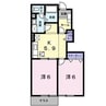 レイベルポート松元A棟 2Kの間取り