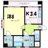 五番館 1Kの間取り