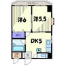 カーサフェリース 2DKの間取り