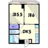 カーサフェリース 2DKの間取り