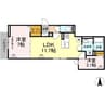 ラリュール清川B 2LDKの間取り