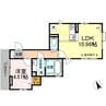 PARAS YAHIRO 1LDKの間取り