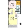 グリーンハイツ 1LDKの間取り