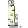 セレスティア青井 1LDKの間取り