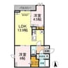 セレスティア六町II 2LDKの間取り