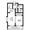 ヴィガラスＭ 1LDKの間取り