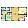 岡宮戸建 2LDKの間取り