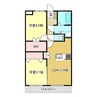 シェルコート 2LDKの間取り