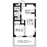 タウンパークＳ 1LDKの間取り