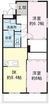 プラウドR 2DKの間取り