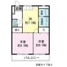 ロイヤルプラザ大岡 2DKの間取り
