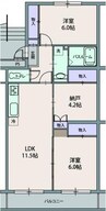 サンパークハイツ沼北 3LDKの間取り