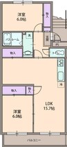 サンパークハイツ沼北 3LDKの間取り
