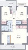 グリーンヒルズWEST 2LDKの間取り
