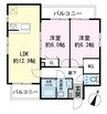 アンジェパティオ函南 2LDKの間取り