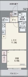 コルディエラ 1LDKの間取り