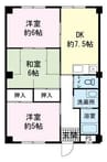 フォンテーヌミヤビ 3DKの間取り