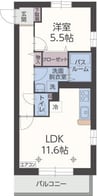 メルキオール 1LDKの間取り