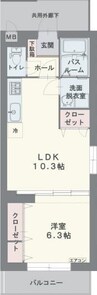 リュアラモード 1LDKの間取り