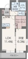 プレジール 1LDKの間取り