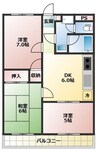 ストークハウス守山 3DKの間取り
