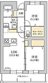 プラシード 2LDKの間取り