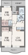 ブルーローズ 2LDKの間取り