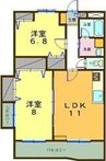 ヴィブレクレールII 2LDKの間取り