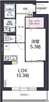 ポルトボヌール 1LDKの間取り