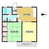 ラージヒルA 2DKの間取り