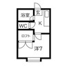 三本柳I・M・Aプラザ 1Kの間取り