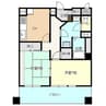 パレ日陰門 2DKの間取り