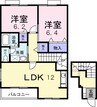 プチ　グレーヌＡ 2LDKの間取り