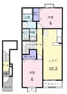 プリムローズＢ 2LDKの間取り