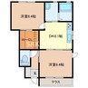 オンディーヌ 2DKの間取り