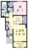 パストラーレＡ 1LDKの間取り
