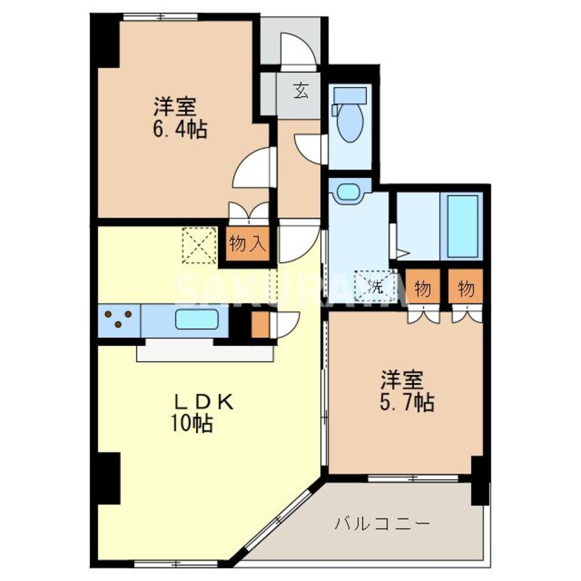 間取図 コートアベニュー足利