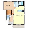 フリューゲルＢ 1LDKの間取り