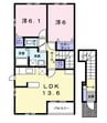 フィオーレ・アロッジオⅠ 2LDKの間取り