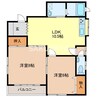 足利KSハイツ 2LDKの間取り