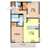 プラウドパークス朝倉 2LDKの間取り