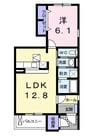 ファンタジア　ヒルズＡ 1LDKの間取り