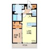 ハピネス 1LDKの間取り