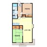 グリーンサイド 2LDKの間取り