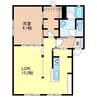 ラフォーレ田部井 1LDKの間取り