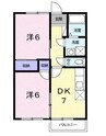 コスモハイツナガシマ 2DKの間取り