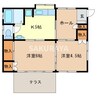 根岸方貸家A 2Kの間取り
